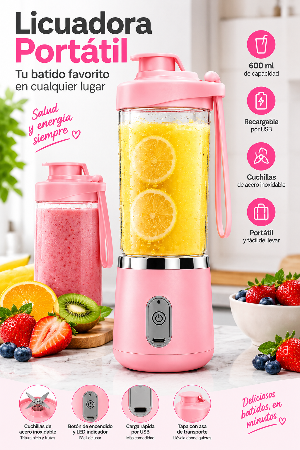LICUADORA PORTÁTIL DE ALTA POTENCIA PRO
